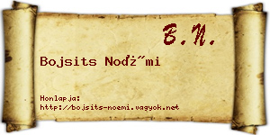 Bojsits Noémi névjegykártya